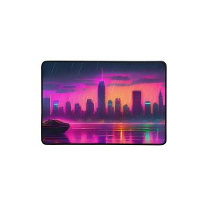 Cyber Punk Chicago Skyline Desk Mat 12x18