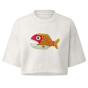 Fierce Fishy Women’s garment dye cropped tee